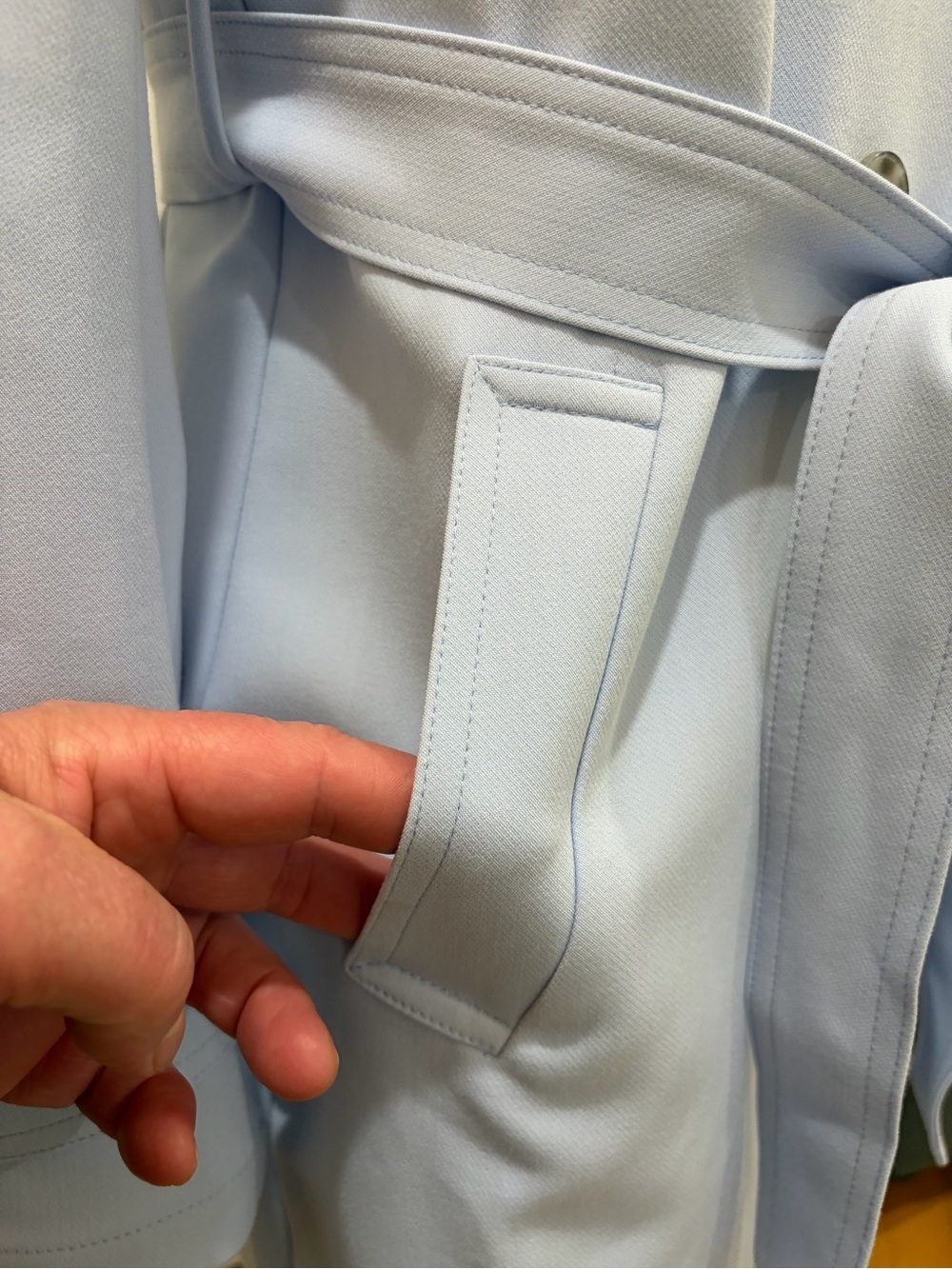 Ann Taylor Women S Light Blue Trench Coat Double Breasted Classic Spring Office - Picture 4 of 14